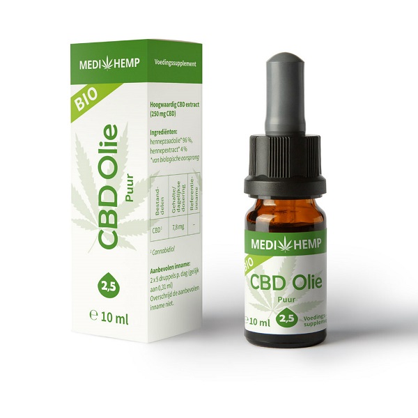 CBD-olie (puur) – Medihemp 2,5% – 10 ml – 250 mg CBD