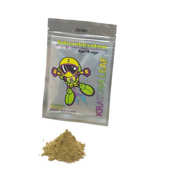 Polvo de kratom - Jetpackkratom - verde - 25 gramos